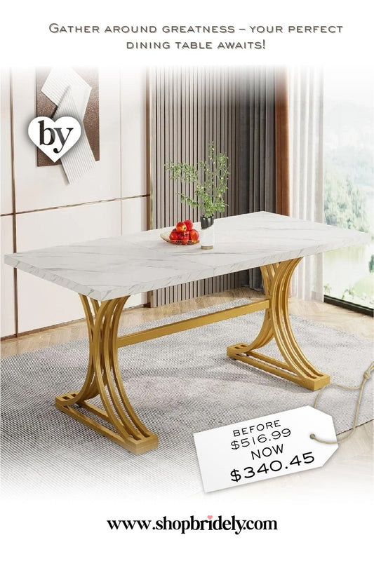 How to enhance your Dining Space with the Bridely Elegance 63-Inch Dining Table!