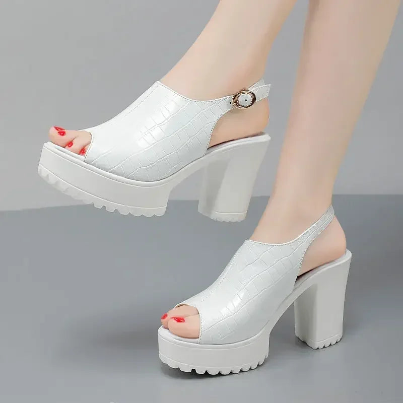 Patent Leather Platform Sandals
