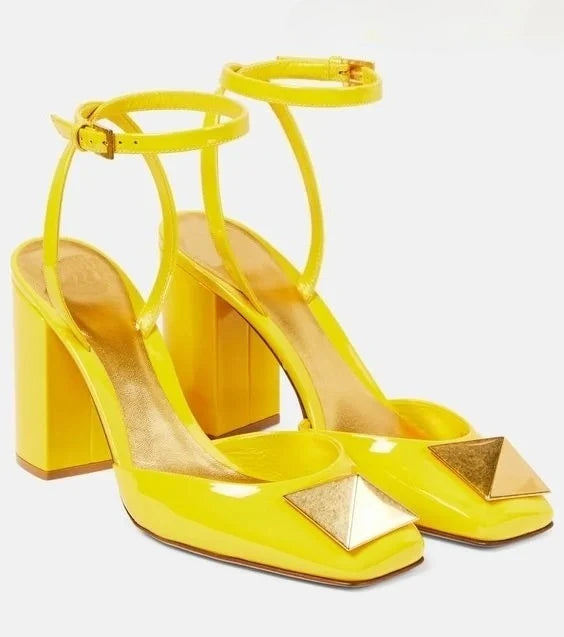 Stud Block Heel Sandals