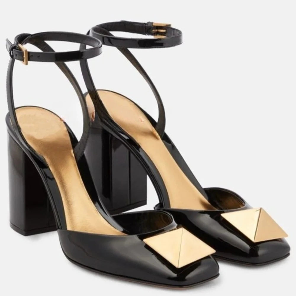 Stud Block Heel Sandals