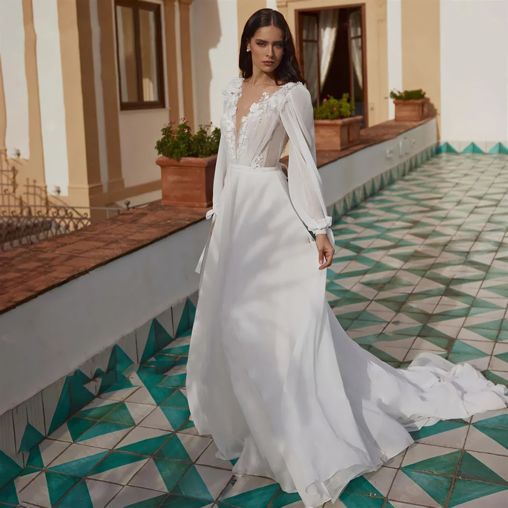 The Mirage Lace & Chiffon A-Line Wedding Dress