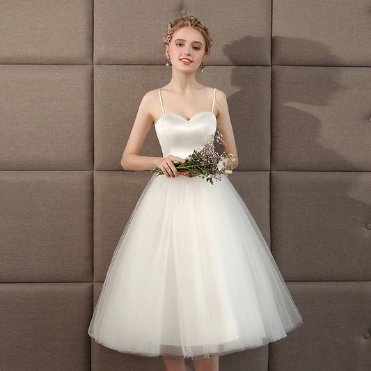 White Silky Sky Wedding Sling Dress