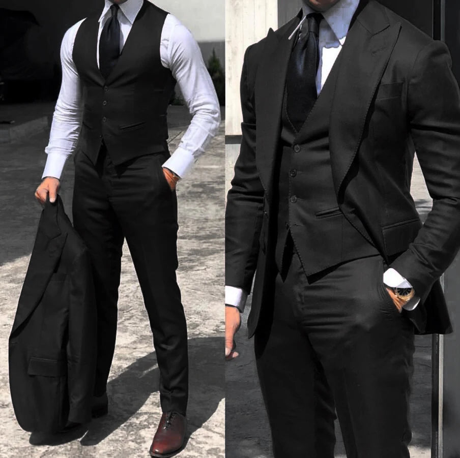 Slim Fit 3-Piece Tuxedo Suit for Men