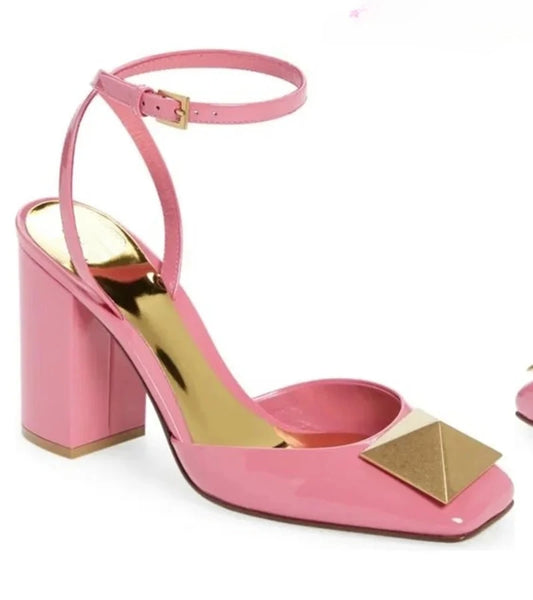 Stud Block Heel Sandals