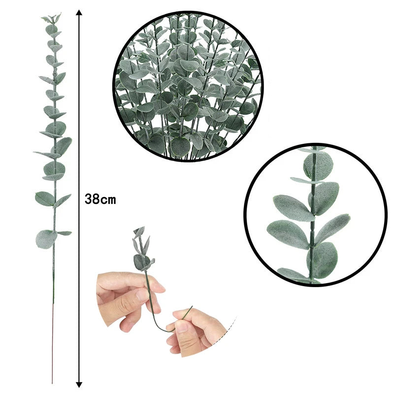 Yannew 12pcs Silver Dollar Eucalyptus Stems