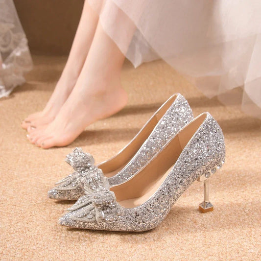 Rhinestone Buckle Heels