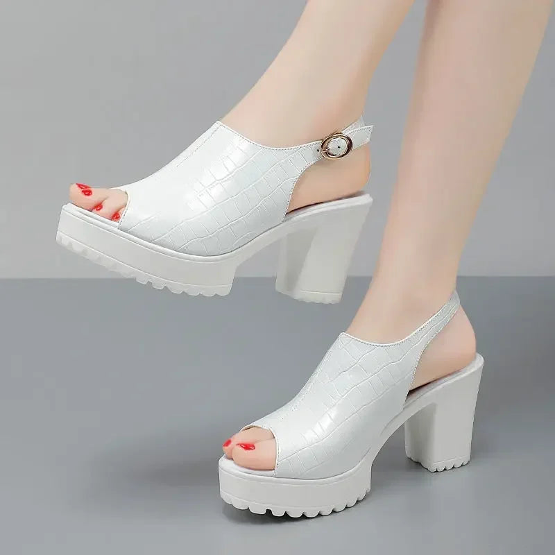 Patent Leather Platform Sandals