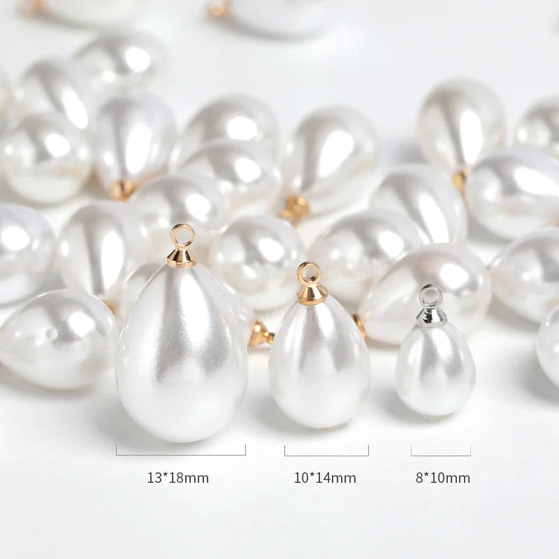 20pcs Teardrop Pearl Bead Charms for DIY Jewelry