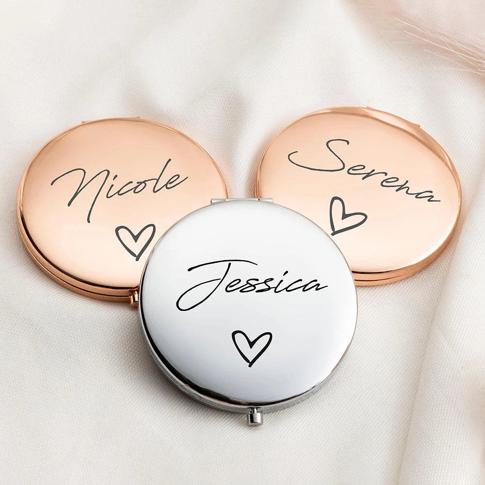 Personalized Rose Gold Compact Mirror