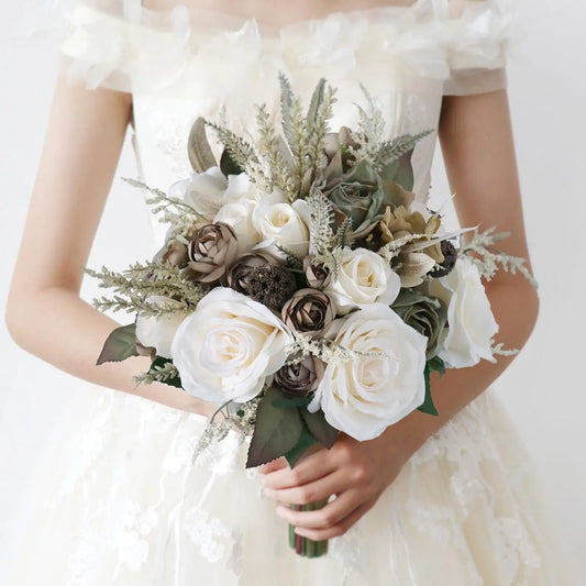 Artificial Silk Wedding Bouquet for Photos