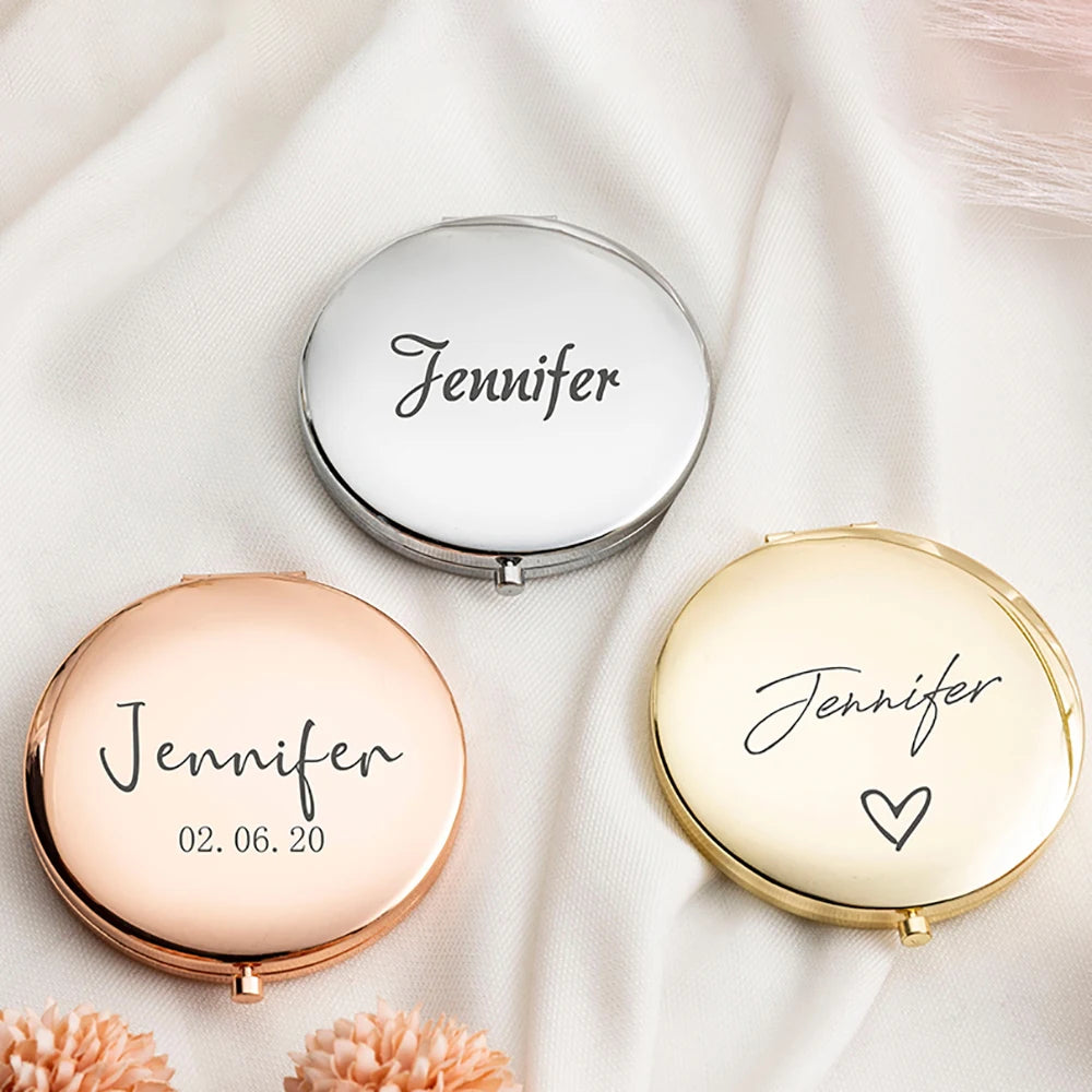 Personalized Rose Gold Compact Mirror