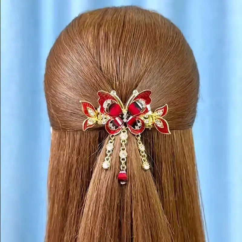 Zircon Butterfly Tassel Hairpin