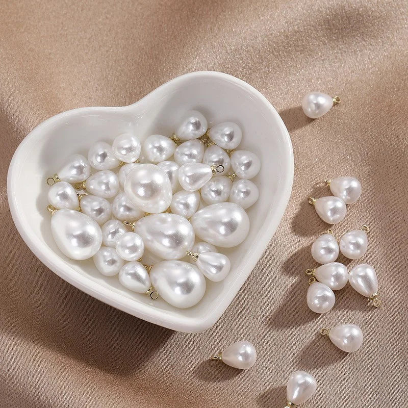 20pcs Teardrop Pearl Bead Charms for DIY Jewelry