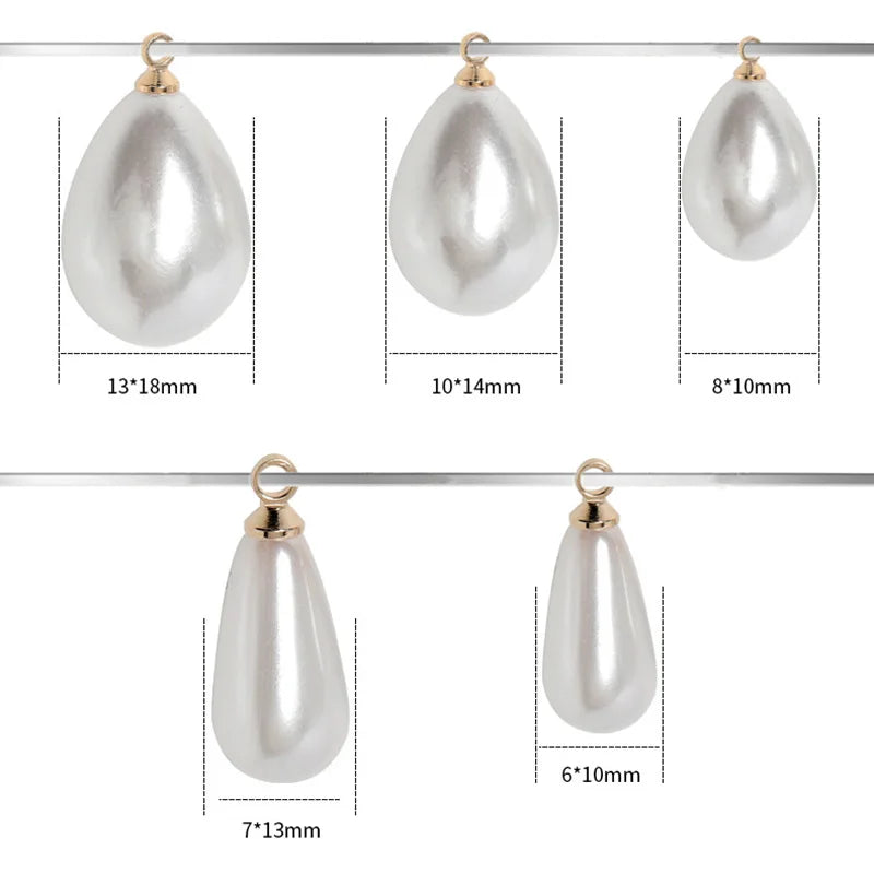 20pcs Teardrop Pearl Bead Charms for DIY Jewelry