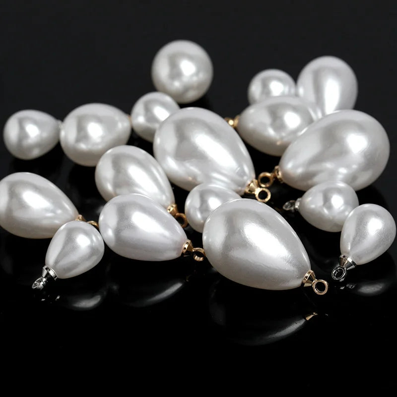 20pcs Teardrop Pearl Bead Charms for DIY Jewelry