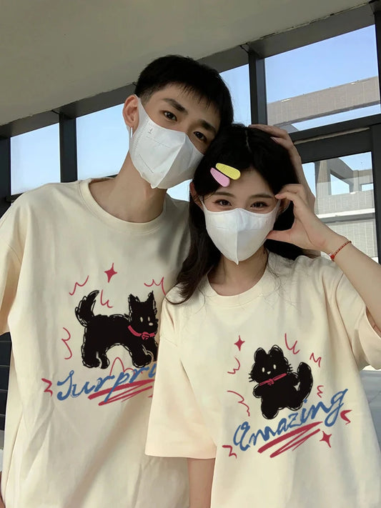 Cartoon Graphic Couple T-Shirt