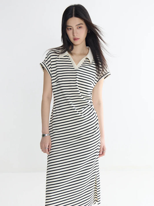 Polo Neck Stripe Dress