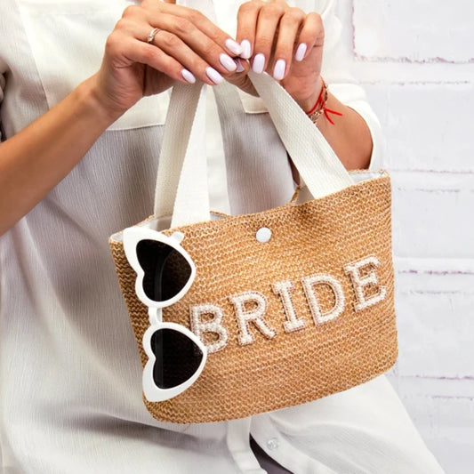 Bride Pearl Letters Beach Bag