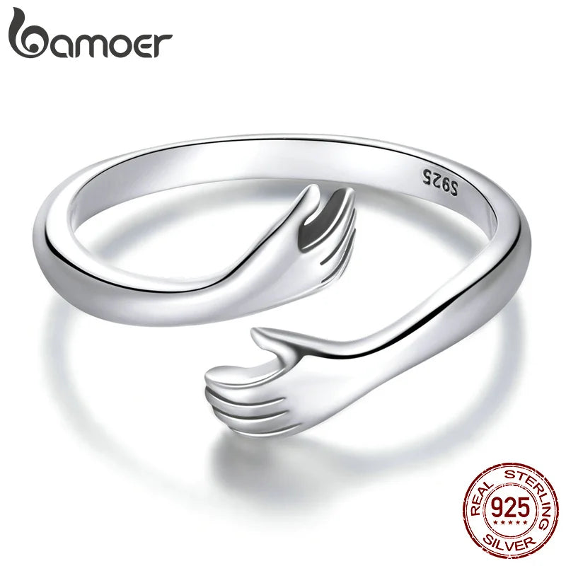 BAMOER 925 Sterling Silver Hug Ring