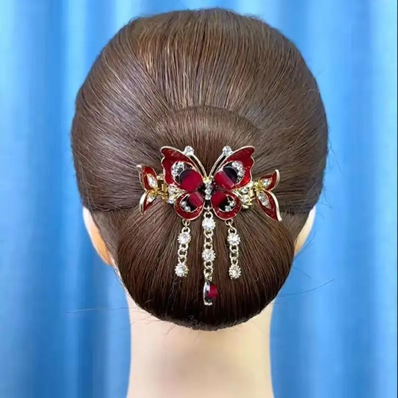 Zircon Butterfly Tassel Hairpin